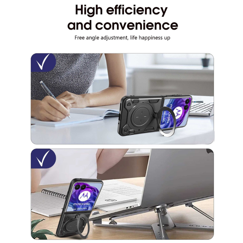 [Built-in Ring Bracket] Motorola Moto Razr 50/Ultra Minimalist Ultra-thin Shockproof Phone Stand Series Case - i-Station Mobile Phone & Electronic Device Repair and Accessories