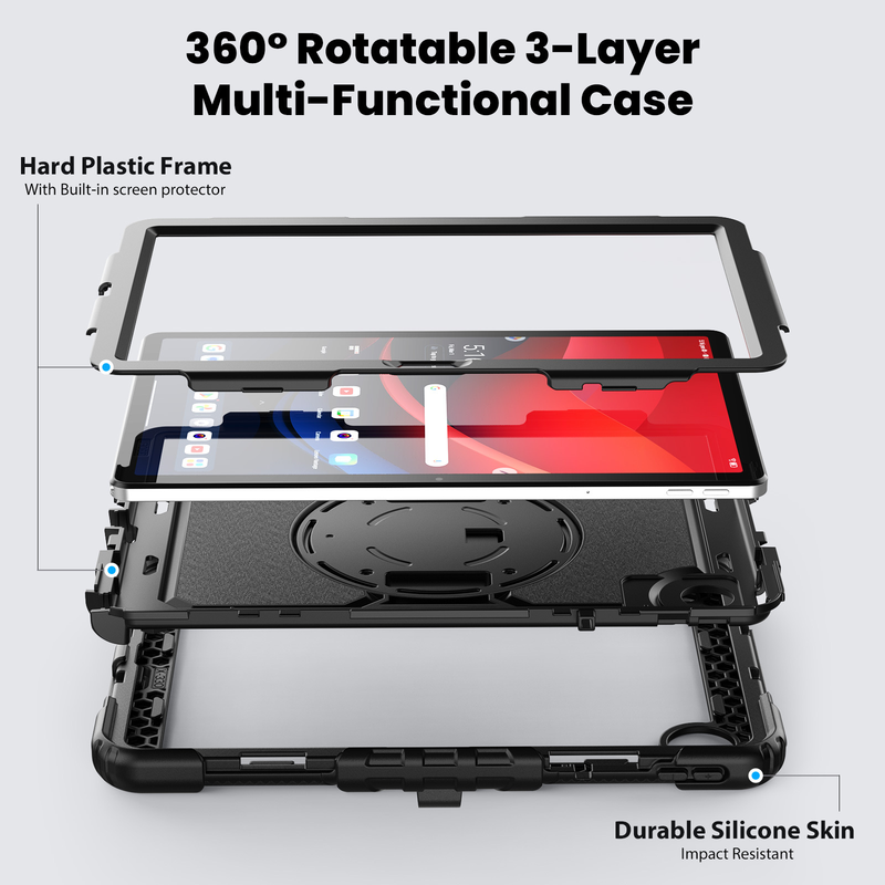 Load image into Gallery viewer, [Built-in 360° Rotating Hand Strap &amp; Stand] Lenovo Idea Tab 11” 2025 (TB336FU/TB336ZU) Shockproof With Screen Protector Pencil Holder Heavy Duty Series Case
