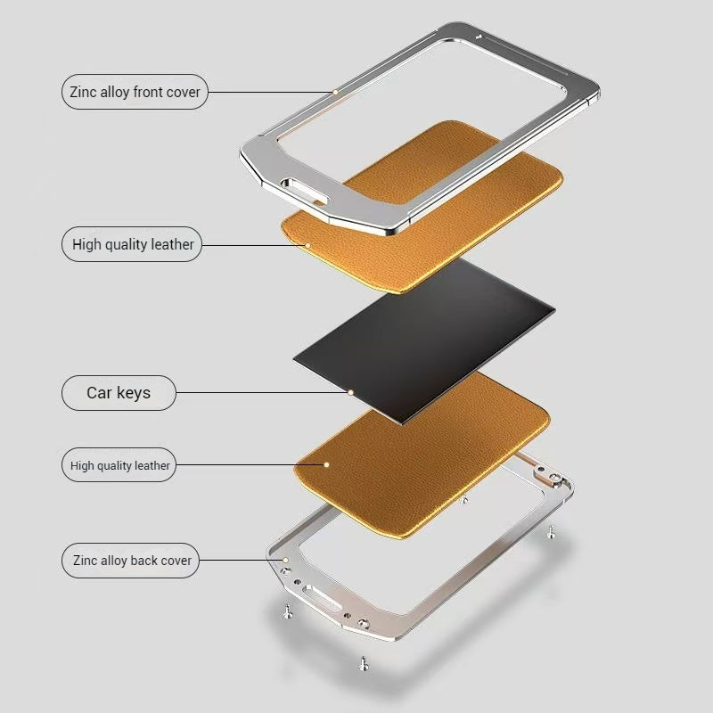 Load image into Gallery viewer, Tesla Alloy-Framed Leather Card Key Case for Model 3 &amp; Model Y - i-Station Mobile Phone &amp; Electronic Device Repair and Accessories
