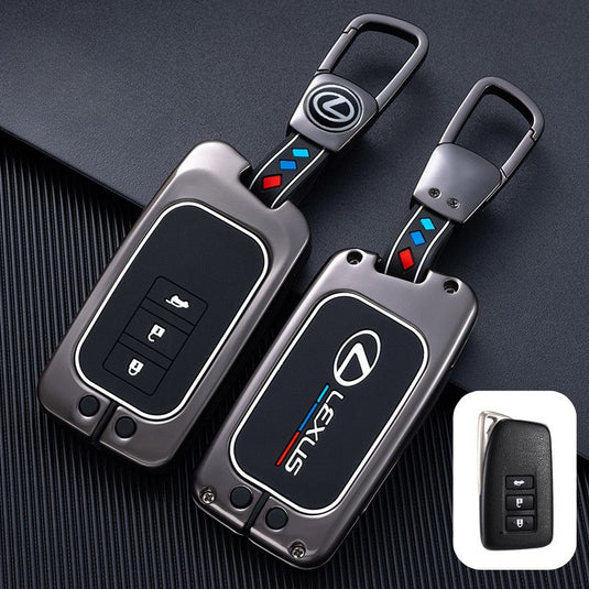 Lexus Metal Shell & Soft Silicone Car Key Fob Case Cover For ES200, NX 300h, RX 300, LM, LS500h, LX 570