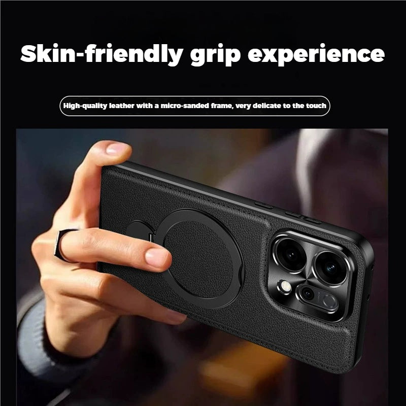 Load image into Gallery viewer, [Built-in Stand] Oppo Reno12 &amp; Pro Full-Cover Metal Magnetic Stand PU Leather Phone Case
