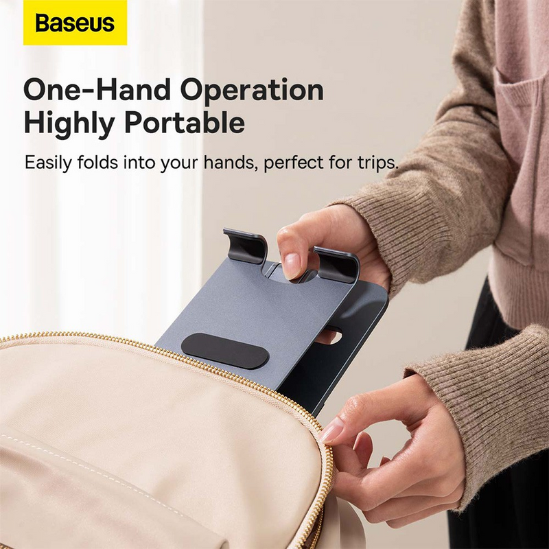 Load image into Gallery viewer, Baseus Desktop Biaxial Foldable Metal Stand For Tablets-Space Gray
