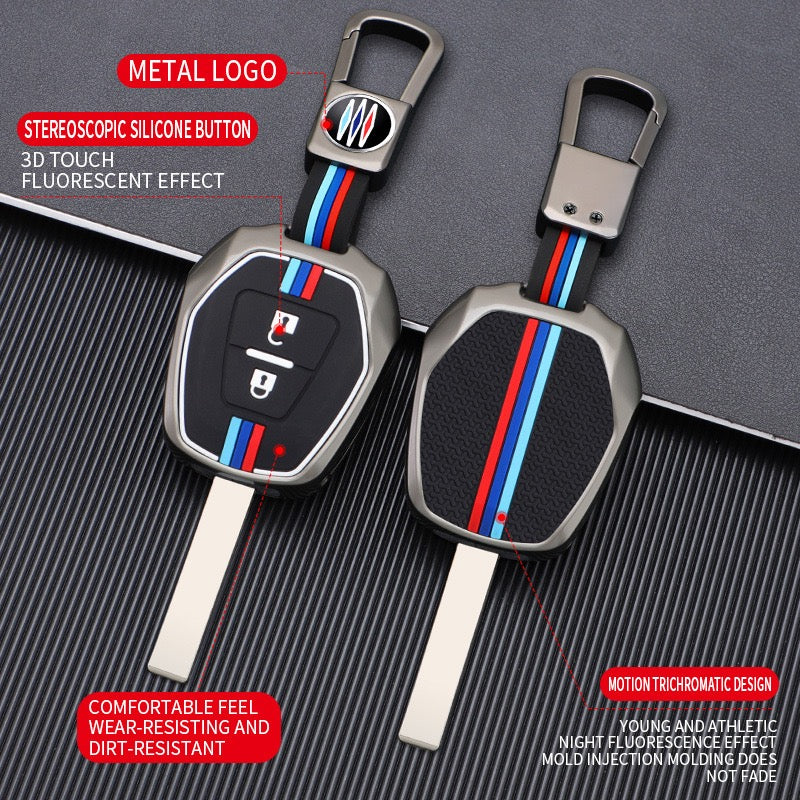 Load image into Gallery viewer, Isuzu Metal Shell &amp; Soft Silicone Full Protection Car Key Fob Case Cover For MU-X, D-MAX
