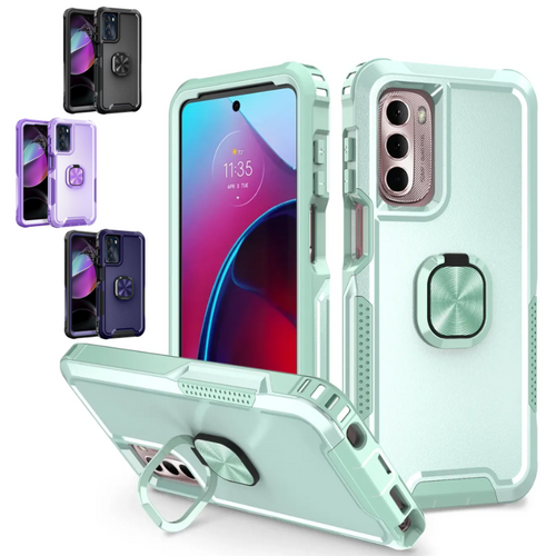 [Built-in Ring Bracket] Motorola Moto G Stylus 4G/5G 2022 Hybrid Soft Silicone Hard PC Shockproof Protection Heavy Duty Series Case