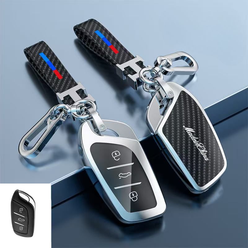 Load image into Gallery viewer, Roewe Zinc Alloy + Carbon Fiber Texture Car Key Fob Case Cover For RX3, RX5, RX5 Plus, RX8, ERX5, i5, i6
