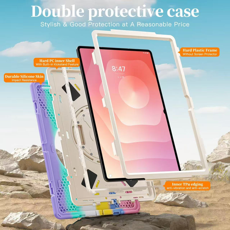 Load image into Gallery viewer, Samsung Galaxy Tab S11 Ultra (2025) 14.6&quot; - Heavy Duty 360 Degree Rotate Stand Hand Strap Case With Shoulder Strap
