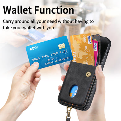 [With Lanyard] Xiaomi Mi 13/Pro/Lite Leather Card Holder Full-Wrap Shockproof Wallet Series Case - i-Station Mobile Phone & Electronic Device Repair and Accessories