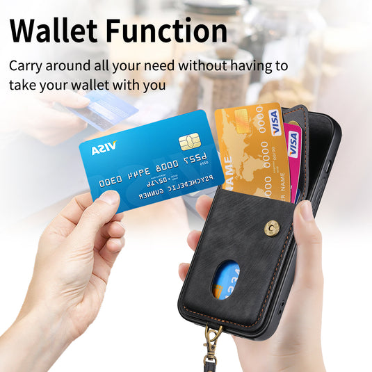 [With Lanyard] Xiaomi Redmi K60 Ultra/Pro Leather Card Holder Full-Wrap Shockproof Wallet Series Case