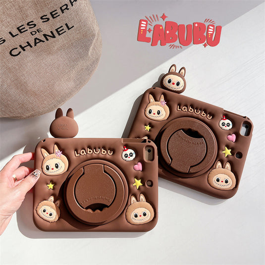 [Built-in Ring Holder][With Pen Slot] Apple iPad Mini 6/7 8.3'' 6/7th Gen (2021/2024) Labubu Cartoon Silicone Anti-Drop Protective Case
