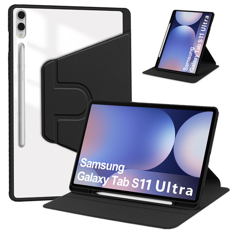 Load image into Gallery viewer, [With Pen Slot] Samsung Galaxy Tab S11 Ultra (2025) 14.6" - 360 Degree Rotating Flip Cover Case
