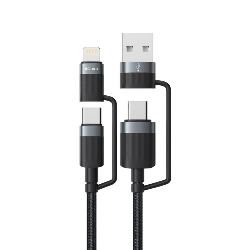 Load image into Gallery viewer, iQuick TransWire I Series 4 in 1 Charging Date Cable 1.2m
