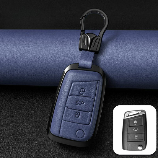 Volkswagen Zinc Alloy + PU Leather Car Key Fob Case Cover For Golf 7, Golf 8, Tiguan, Jetta, Passat, Lamando L, ID.3, ID.4,  ID.5, ID.6