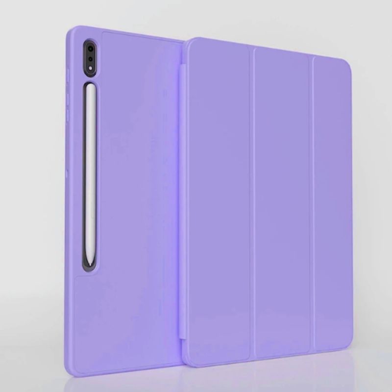 Load image into Gallery viewer, [With Pen Slot] Samsung Galaxy Tab S9 Plus &amp; S9 FE Plus (2023) 12.4&quot; - Solid Color Multi-angle TPU Flip Cover Case
