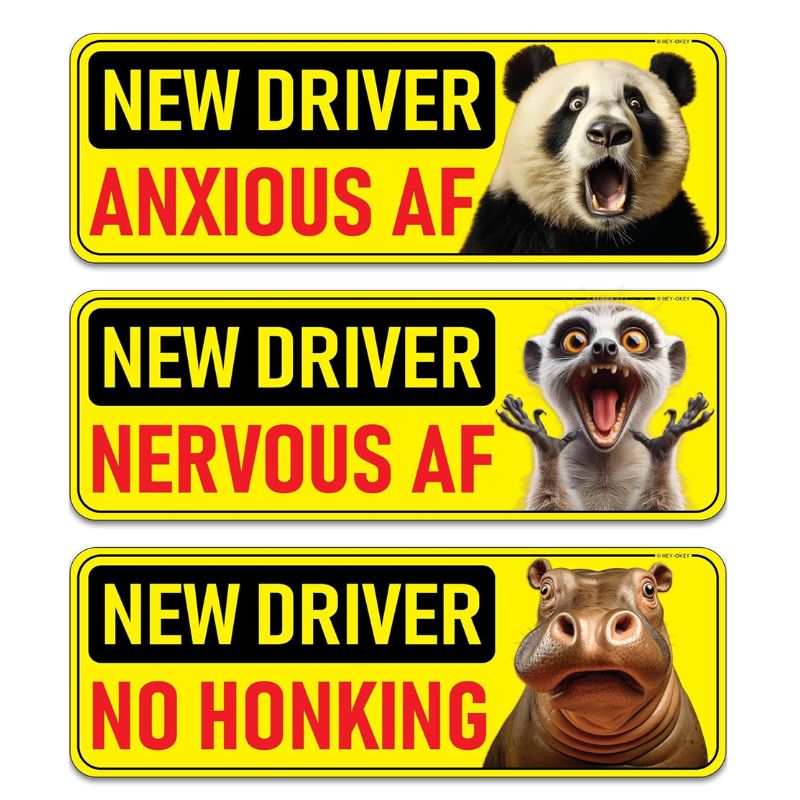 Load image into Gallery viewer, Universal Magnetic New Driver Car Sign – Removable &amp; Reusable Safety Sticker for Vehicles (3 Pack) - i-Station Mobile Phone &amp; Electronic Device Repair and Accessories
