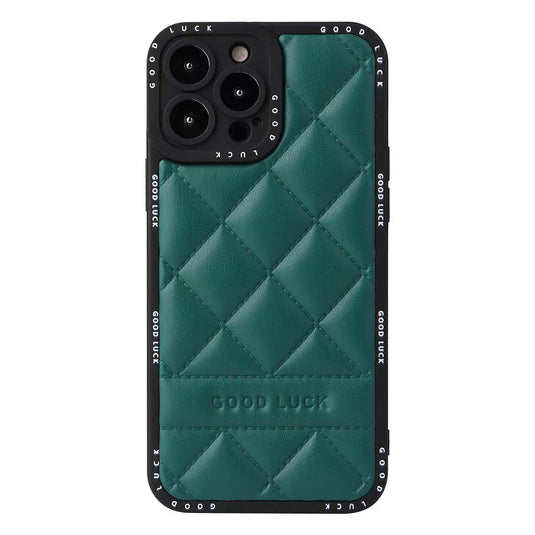 Apple iPhone 12/Pro/Pro Max Diamond Pattern Full-Body Shockproof Leather Phone Case