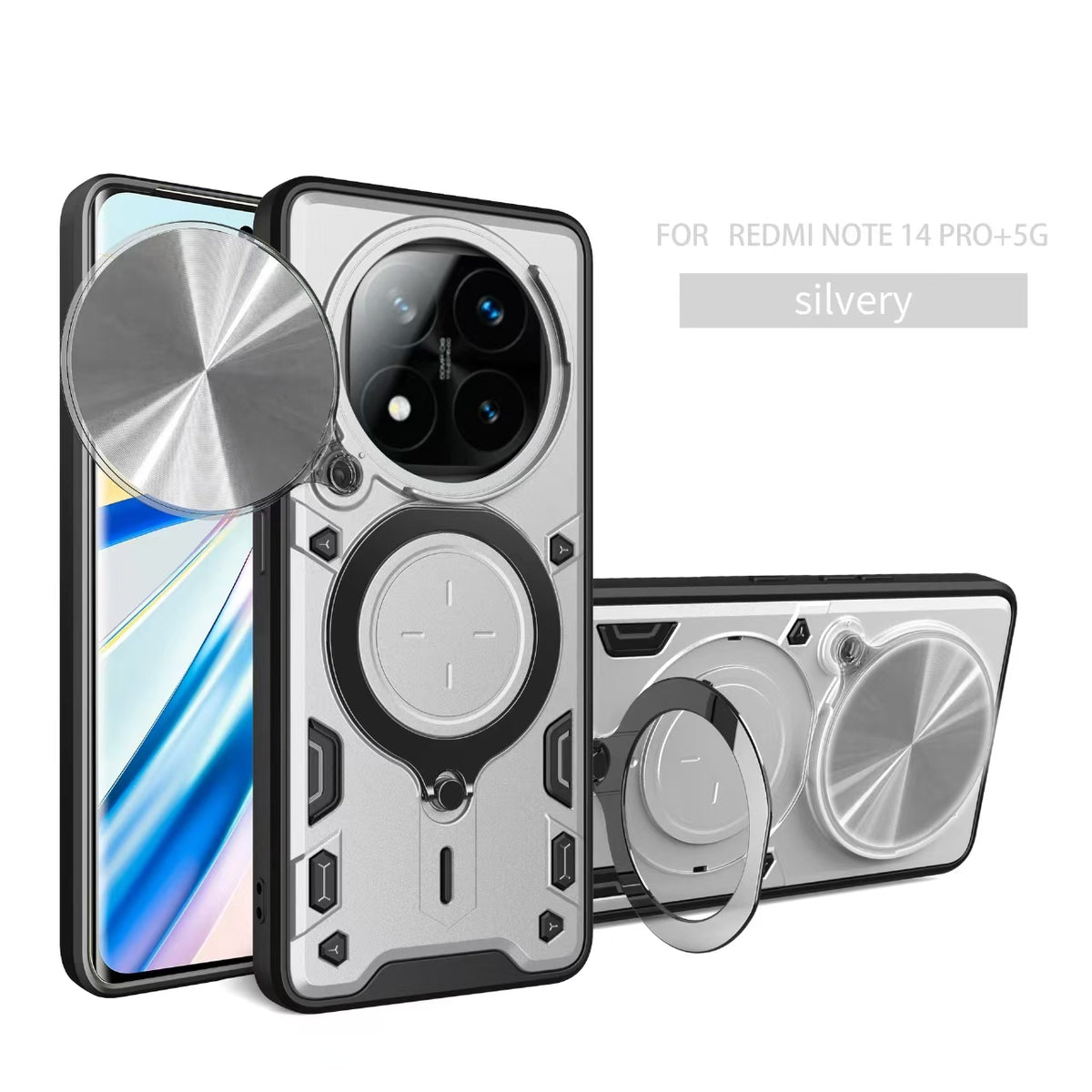 [With Slide Lens Cover][Built-in Stand] Xiaomi Redmi Note 14 Pro+ 5G TPU Shockproof Stand Series Case - i-Station Mobile Phone & Electronic Device Repair and Accessories
