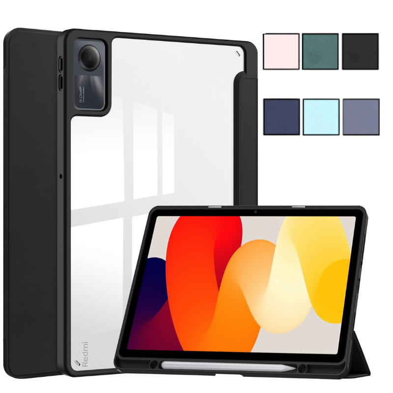 Load image into Gallery viewer, Xiaomi Redmi Pad SE 11’’ 2023 (23073RPBFG) Smart Tri-fold Acrylic Shockproof Case With Pen Slot
