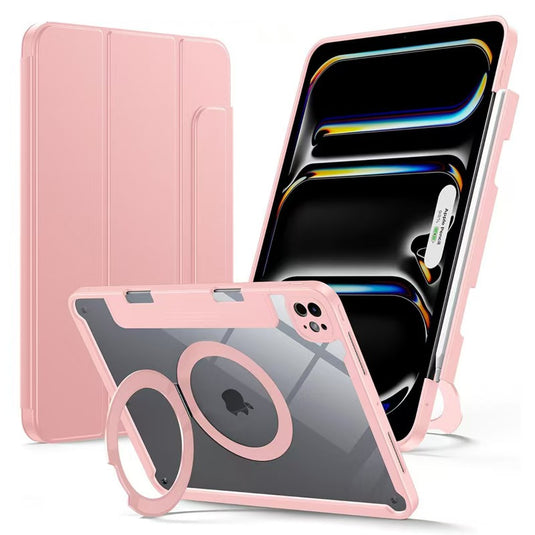 [Detachable][Buil-in Pen Slot] Apple iPad Pro 12.9-inch 4/5/6th Gen (2020/2021/2022) Magnetic Acrylic Back Flip Tablet Case