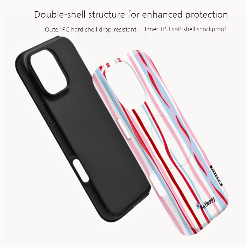 Load image into Gallery viewer, [Magsafe Compatible] Apple iPhone 17/Air/Pro/Max - Minimalist Stripe Shockproof Stand Case
