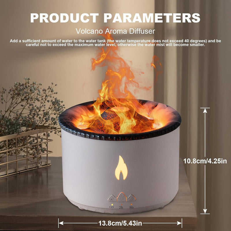 Load image into Gallery viewer, Volcano Humidifier Flame Aroma Diffuser Ultrasonic Essential Oil Scent Diffuser 300ml Large Capacity 2-in-1 Essential Oil Diffuser with Function Timer for Bedroom Home Office (Double Color Flame)
