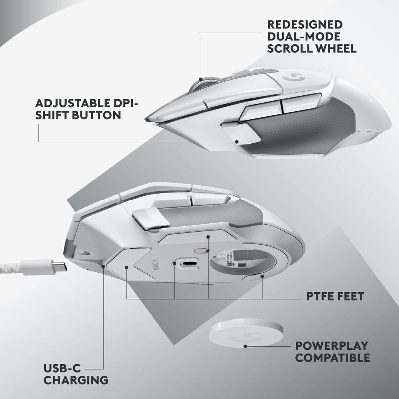 Load image into Gallery viewer, Logitech G G502 X Lightspeed Wireless Gaming Mouse - Optical Mouse with LIGHTFORCE Hybrid Optical-Mechanical switches, Hero 25K Gaming Sensor, Compatible with PC - macOS/Windows
