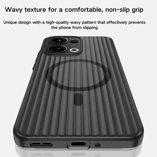 [Magsafe Compatible] OPPO Reno13 / Pro - Wavy Texture Anti Slip Cushioning Magnetic Anti Drop Protective Case