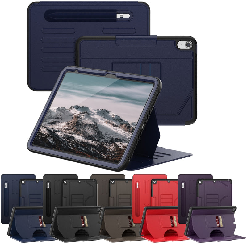 Load image into Gallery viewer, [With Card Slot] Apple iPad 10.9&quot; 10th (2022) - PC + TPU + PU 3 in 1 Smart Magnetic Auto Sleep Drop Proof Case
