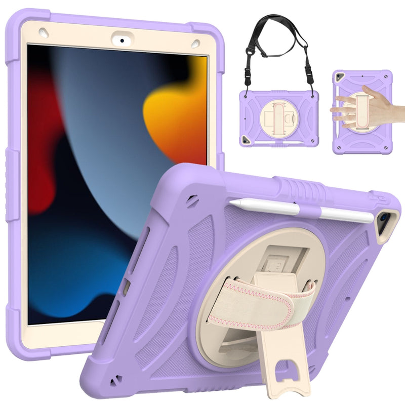 Load image into Gallery viewer, [With Shoulder Strap] Apple iPad 10.2&quot; 9th (2021) - Fully Covered 360 Degree Rotatable Drop Proof Silicone Protective Case
