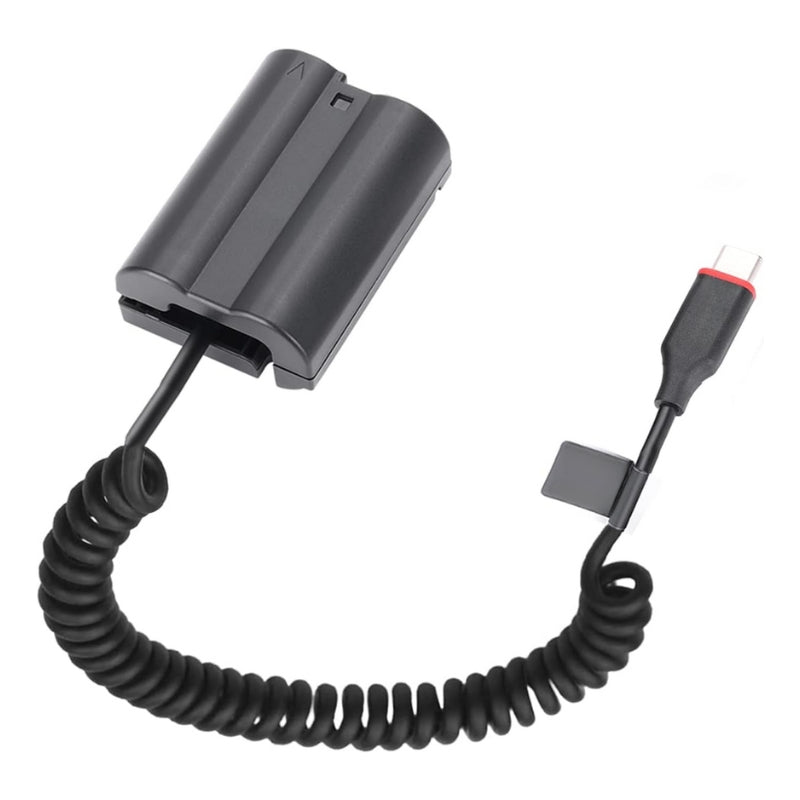 Load image into Gallery viewer, [EN-EL15][Type-C] Nikon Z5 Z6 Z7 D750 D810 D800 D7500 D7200 D7100 D850 D7000 - Cameras Spring Cable Dummy Battery
