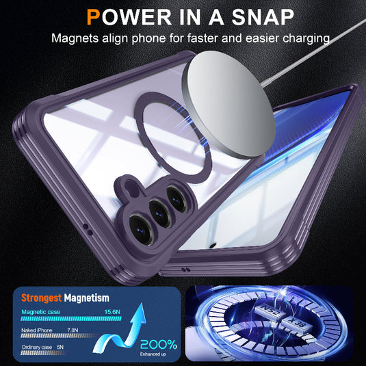 [FS Series][MagSafe Compatible] Samsung Galaxy S26 FE - Transparent Full Covered Waterproof Shockproof Armor Case