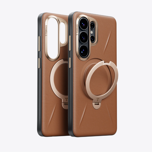 [Magsafe Compatible] Samsung S26 Ultra TORRAS Leather Shockproof Stand Case