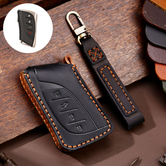 Lexus Handcrafted Genuine Leather Folding Car Key Fob Case Cover For Lexus NX200t, NX300, NX300h, NX350, NX Hybrid, RX270, RX300, RX350, RX450h, LX570, LX600, IS250, IS300, IS350 - i-Station Mobile Phone & Electronic Device Repair and Accessories