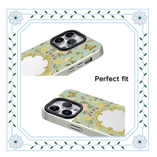 [Magsafe Compatible] Apple iPhone 14 Pro/Max - Retro Mirror Butterfly Design Fashion-Forward Series Case