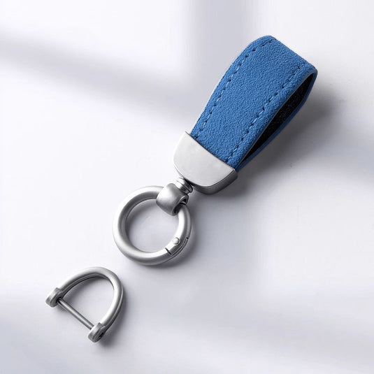 Premium Alcantara Two-Tone Matte Car Key Fob Keychain