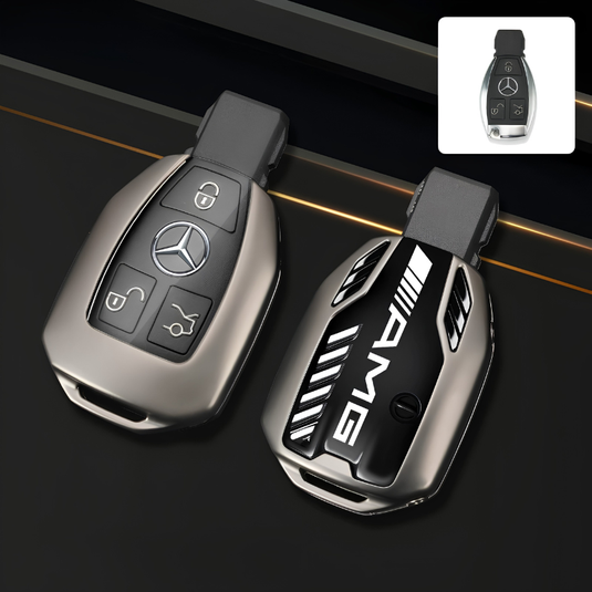 Mercedes Benz Carbon Fiber Metal Protective Car Key Fob Case Cover For Benz A, B, C, E, GLC, GLE - i-Station Mobile Phone & Electronic Device Repair and Accessories