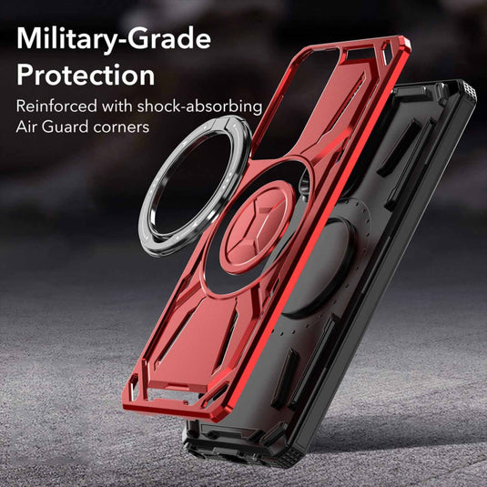 [Built-in ring bracket] Motorola Moto Edge 50 Ultra - Shield Shockproof Rugged Heavy Duty Case With 1PC 9H Tempered Glass Screen Protector