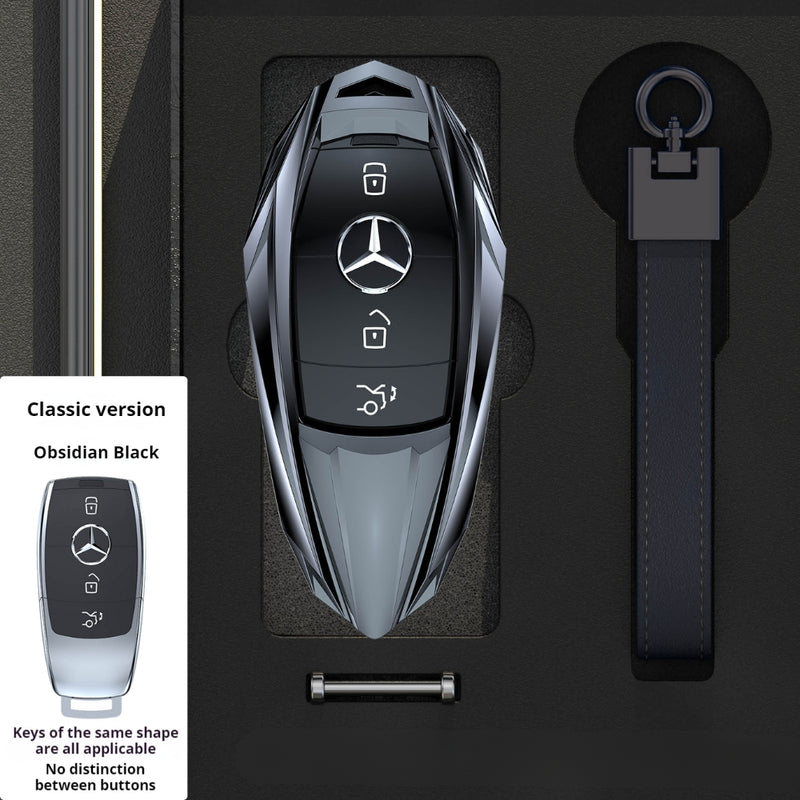 Load image into Gallery viewer, Mercedes Benz Mecha Style Zinc Alloy Key Case For Benz A, B, C, E, S, G-Class, GLA, GLB, GLC, GLE, GLS, CLA, CLS, EQC
