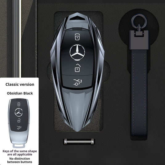 Mercedes Benz Mecha Style Zinc Alloy Key Case For Benz A, B, C, E, S, G-Class, GLA, GLB, GLC, GLE, GLS, CLA, CLS, EQC