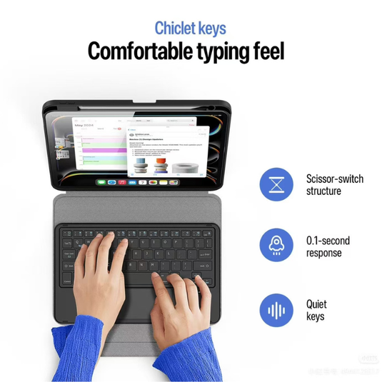 [With Touchpad] Apple iPad 10.9/11'' 10/11th Gen (2022/2025) Detachable Standalone Wireless Keyboard Case - i-Station Mobile Phone & Electronic Device Repair and Accessories