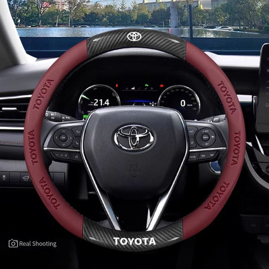Toyota Carbon Fiber & Nappa Leather Grip Steering Wheel Cover for 9th Gen Camry, RAV4, Corolla, Levin, Venza, Highlander, Avalon - i-Station Mobile Phone & Electronic Device Repair and Accessories