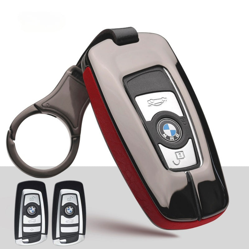 Load image into Gallery viewer, BMW Zinc Alloy + Leather Car Key Protective Case For 1, 3, 4, 5, 6 Serices, X3, X5, X6, X7
