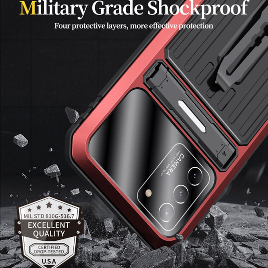 Samsung Galaxy S21/Plus/Ultra/FE - Full Coverage Armor Style Shockproof Stand Case