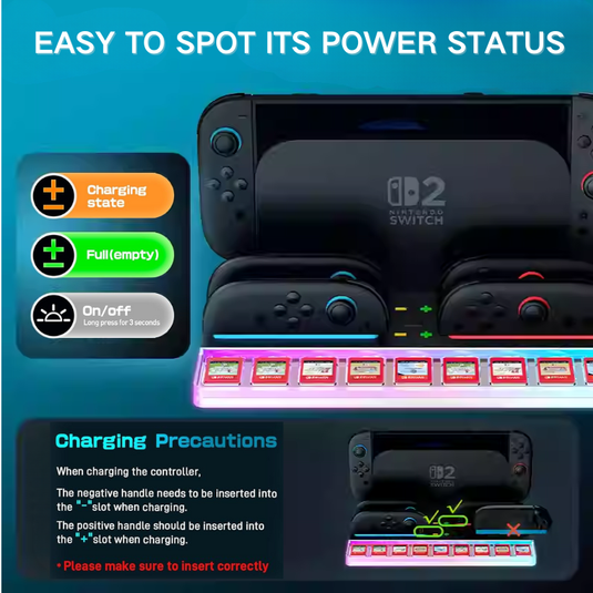 Nintendo Switch 2 (2025) - Multi-Functional Joy-Con Charging Dock with Game Card Storage