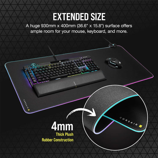 CORSAIR MM700 RGB Extended XL Cloth Gaming Mouse Pad Black CH-9417070-WW