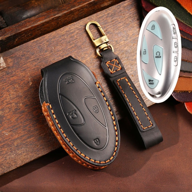 Load image into Gallery viewer, Hyundai Handcrafted Genuine Leather Car Key Protective Case For Ionic 6, Kona EV, Grandeur GN7
