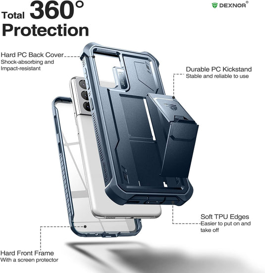 [Screen Protector & Kickstand] Samsung Galaxy S21/PE/Plus/Ultra - Shockproof Rugged Case Full-Body Bumper Protective Heavy Duty Case