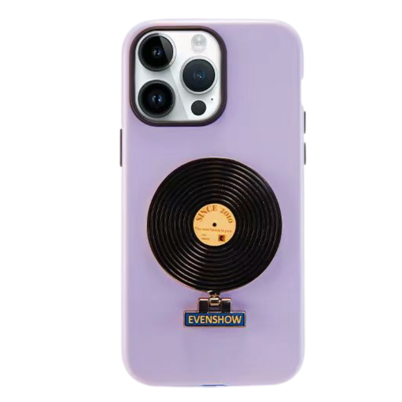 Load image into Gallery viewer, [Built-in Stand] [Built-in Mirror] Apple iPhone 13/Pro/Pro Max Black Vinyl Record Mirror Essentials Series Case
