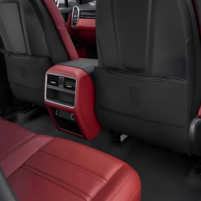 Load image into Gallery viewer, Porsche Seat Back Protector Mat – Anti-Kick Pad with Storage For New Cayenne, Macan, Panamera
