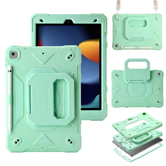 [Built-in Stand] Apple iPad Air 6 11" 6th Gen (2024) Rotating Hand Strap Shockproof Protective Case With Pencil Slot