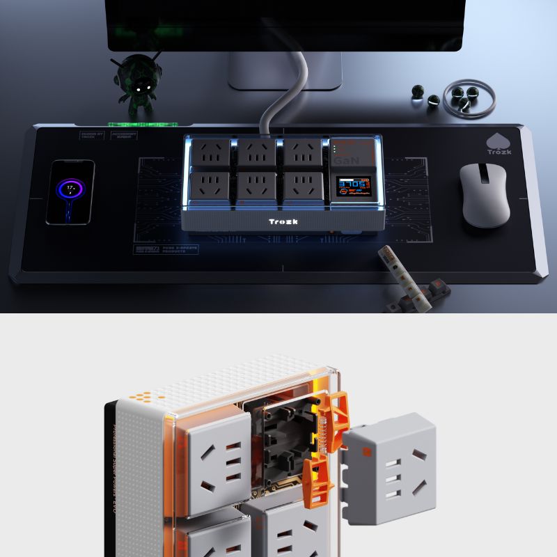 Trozk 65W RGB Charging Station Power Strip Gaming Room - i-Station Mobile Phone & Electronic Device Repair and Accessories